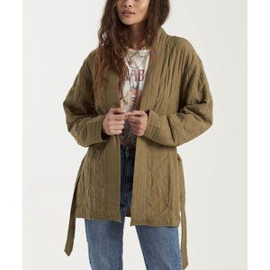 $130 Billabong Women’s Piece Out Jacket Open Front Waist Tie Size L